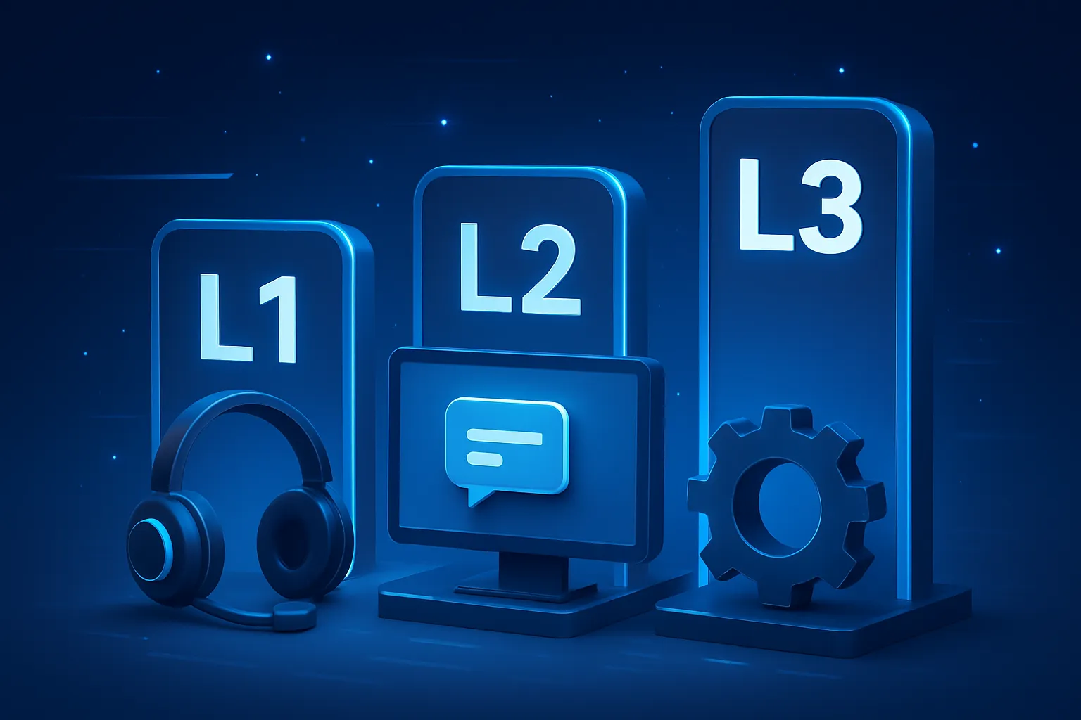 Comparison of IT Support Level Levels L1, L2, L3